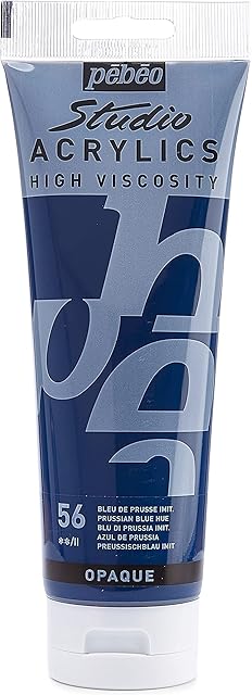 Pébéo 169-056 - Studio Acrylics Fine Acrylic - Acrylic Paint - Blue Acrylic - Prussian Blue Hue, 250 ml