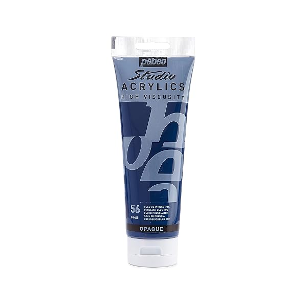 Pébéo - Studio Acrylics Fine Acrylic - Vernice acrilica Blu - Imitazione del Blu di Prussia, 250 ml
