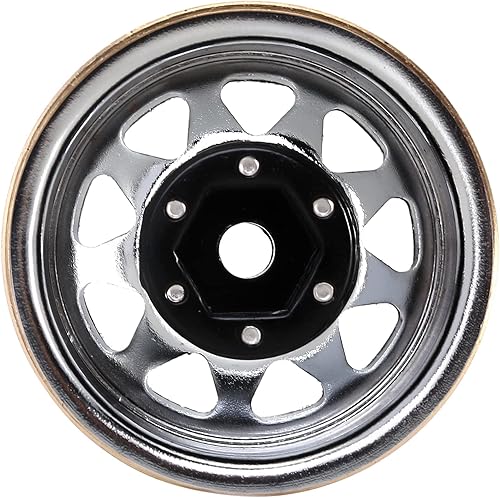 Miniatura 4 de INJORA Rueda Beadlock 1.0 con anillo de latón compensación negativa -0.149 in 1.0" Ruedas para TRX4M Axial SCX24 118 124 actualización (negro)