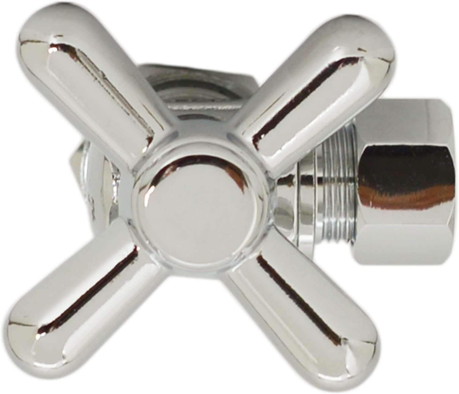 Westbrass D105BX-2-05 1/4-Turn Cross Handle Angle Stop Shut Off Valve, 5/8" OD x 3/8" OD, Polished Nickel (2-Pack)
