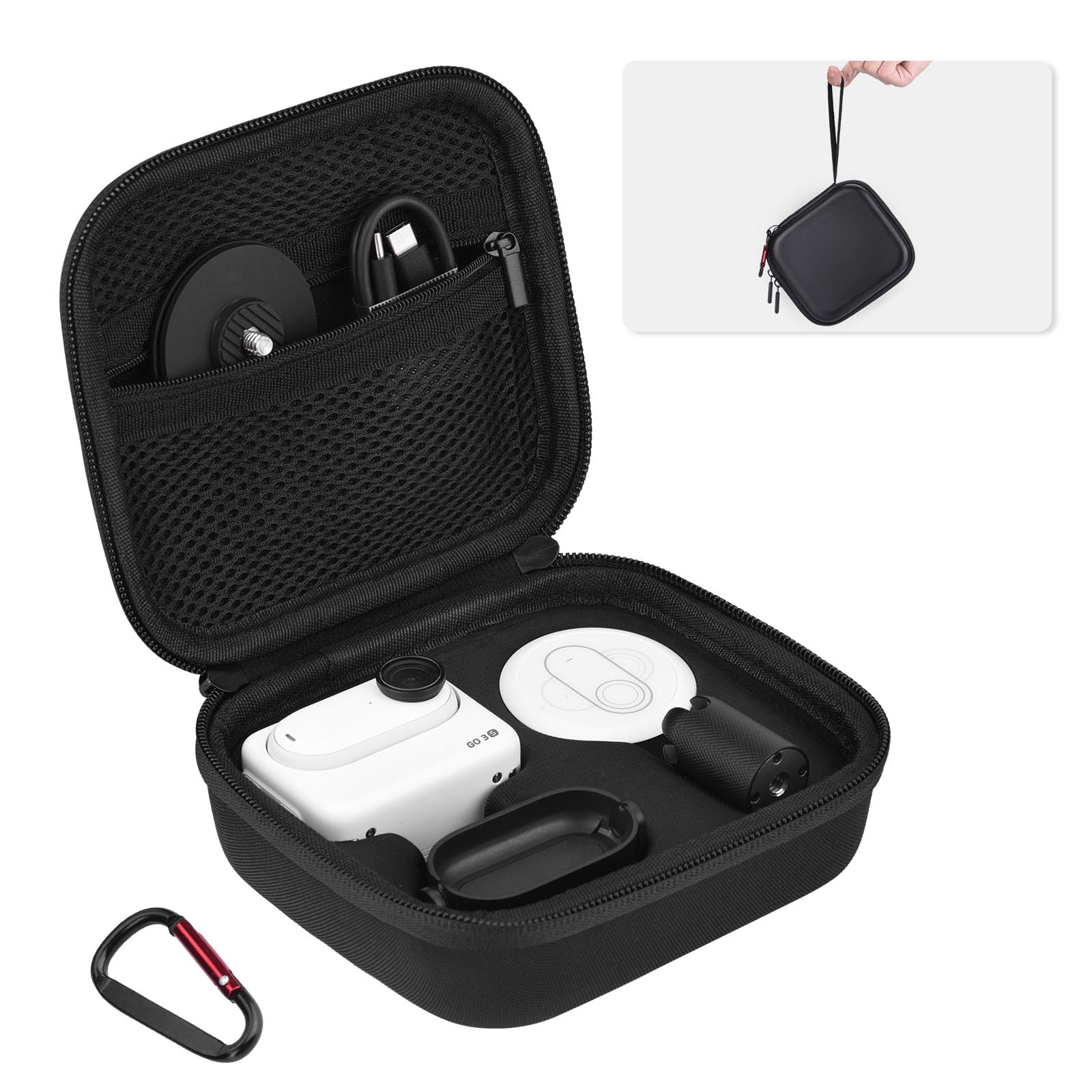 BRDRC Carrying Case for Insta 360 GO 3S / GO 3 Accessories, Storage Bag Protective Case Hard Shell Cover for Insta360 GO 3S / GO3 Vlogging Action Camera Accessory