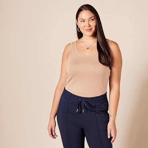 Miniatura 7 de Tienda Essentials Women's Slim-Fit Tank Top, Pack of 2, Beige