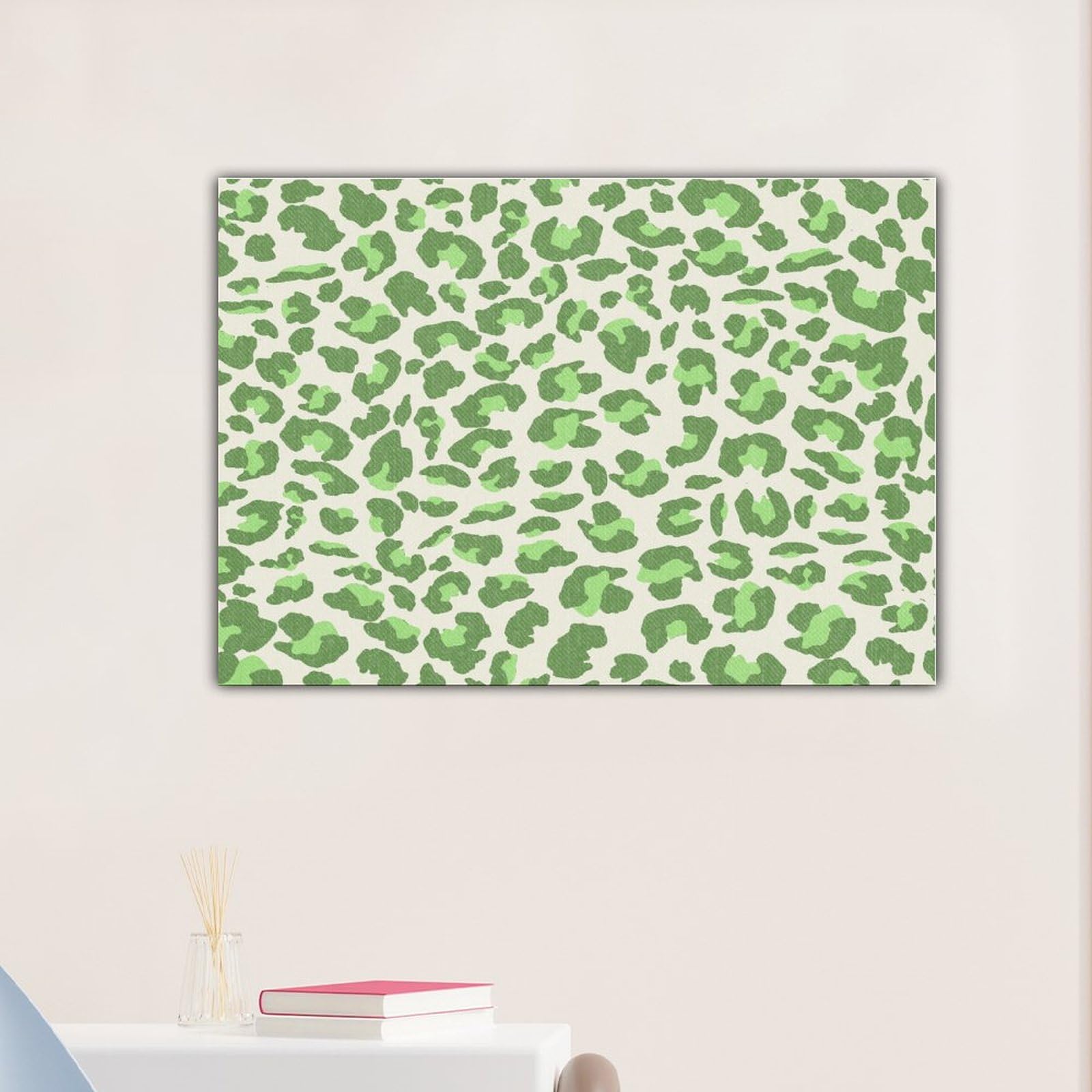 Amazon.com: WoGuangis Light Green Beige Color Leopard Canvas Wall