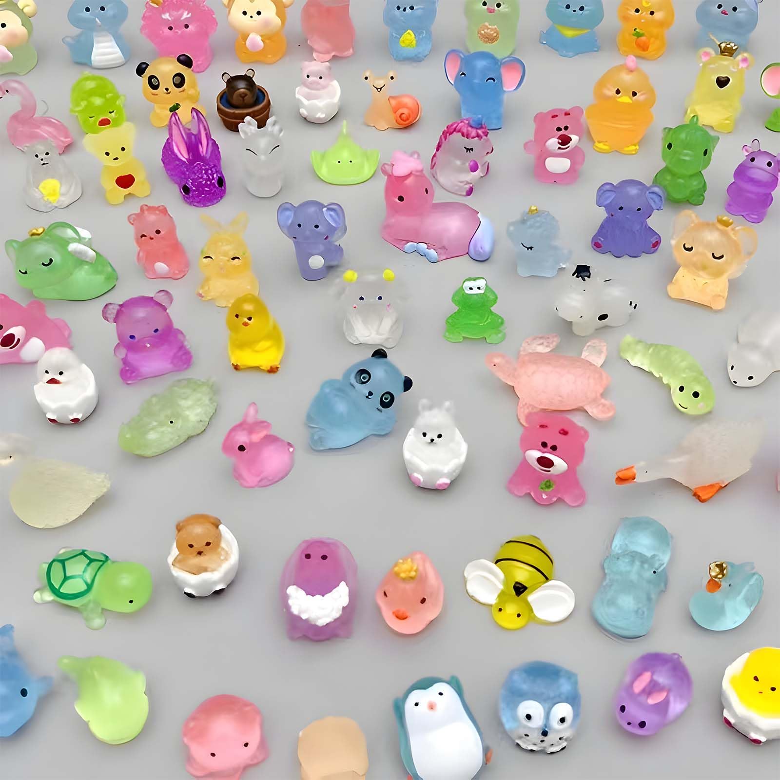 STIFFENERS 42Pcs Mini Resin Animals Variety Pack For DIY Craft Dollhouse Garden Landscape Potted Plants Decorations (Randomly Sent)