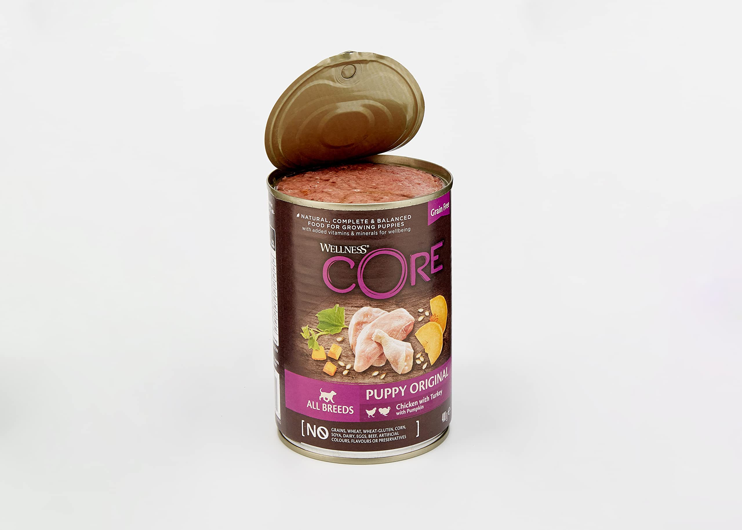 Wellness CORE Puppy Original, Welpenfutter trocken für kleine & mittelgroße Welpen, Pute & Huhn, 10 kg & Puppy Original, Welpenfutter nass, Huhn & Pute, 6 x 400 g