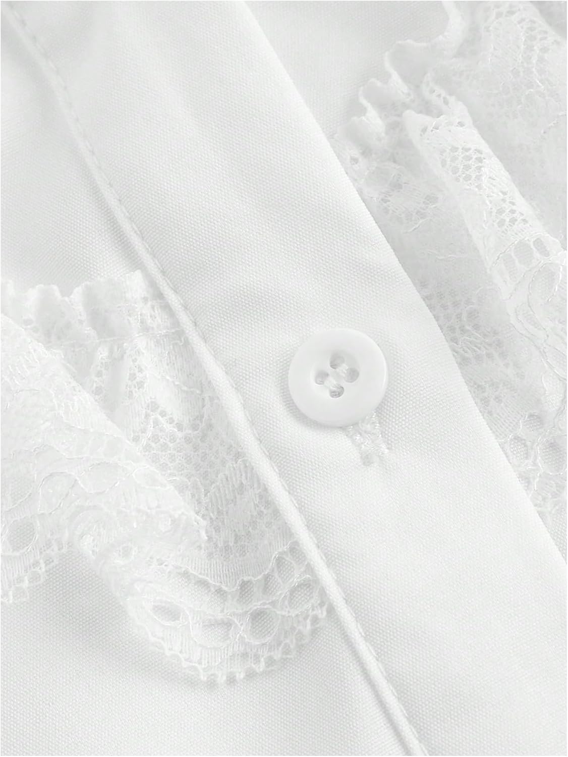 Floerns Women's Elegant Tie Neck Long Sleeve Shirts Bow Front Lace Dressy Casual Blouse Tops - Image 3