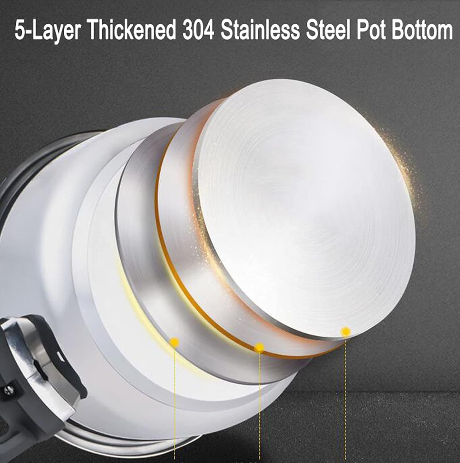 Stainless Steel High Pressure Cooker,Household Explosion-Proof Gas Induction Cooker Pressure Cooking Pot Suitable for 2-6 People Use,Silver-6L