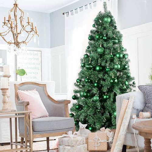 Vista 538 de 18 esferas medianas decorativas navideñas para árbol de Navidad, inastillables, para colgar, color púrpura, 2.5 pulgadas, paquete de 18