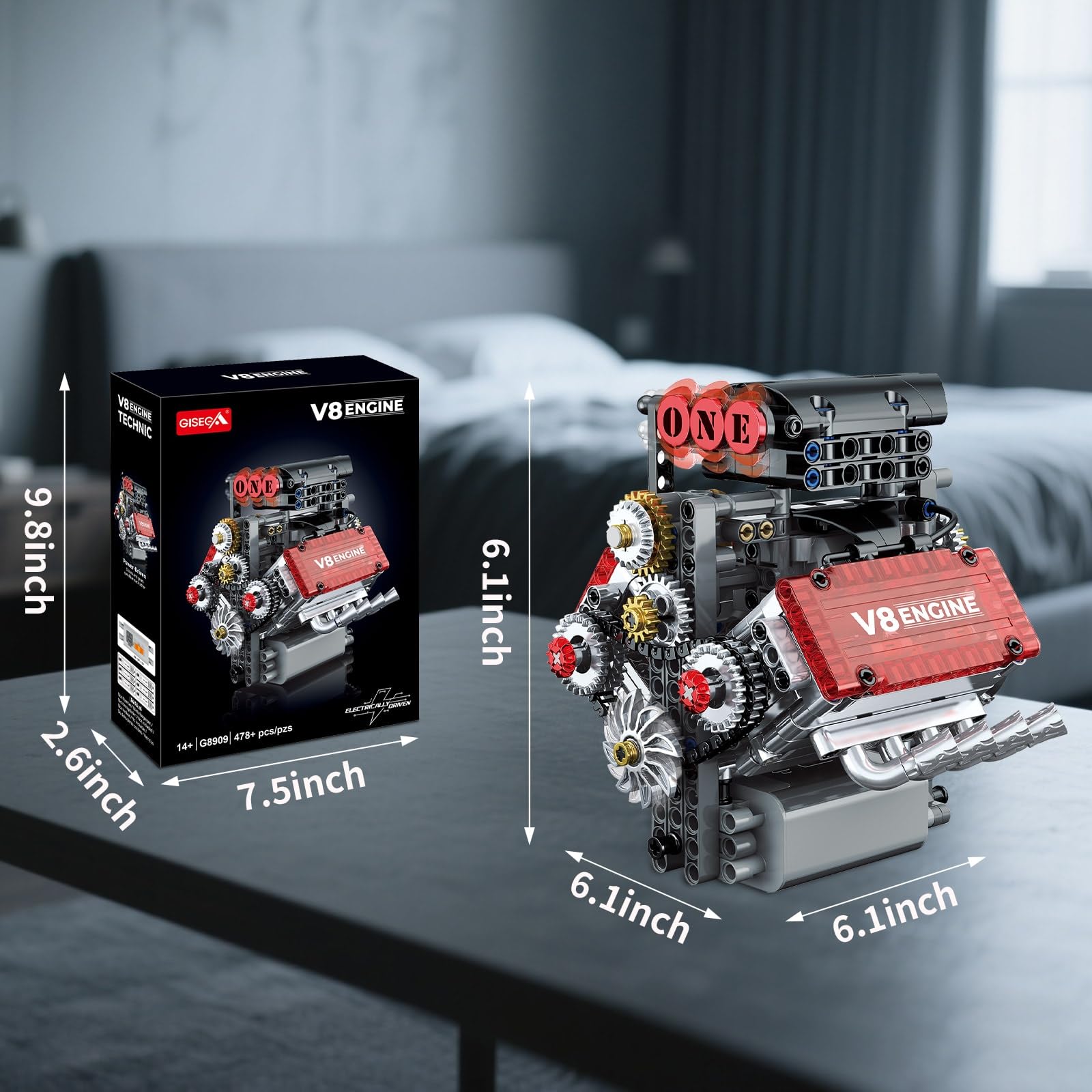 Amazon.com: OCES V8 Engine Building Set — Mini V8 Engine Kits That
