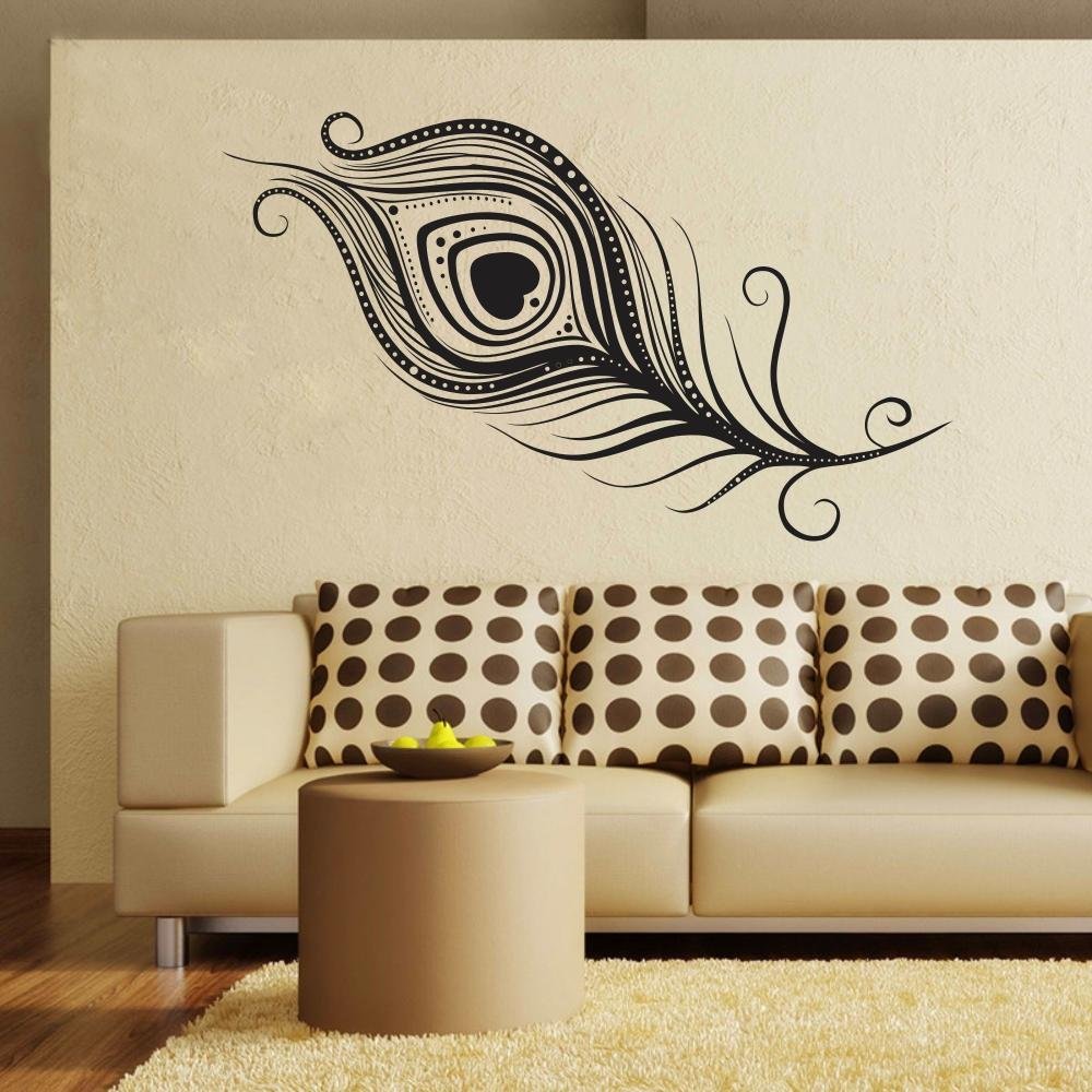 DecorVilla Self Adhesive Mor pankh Wall Sticker (Black, 23 x 13 Inch) (B074X4XV17) Amazon Price History, Amazon Price Tracker