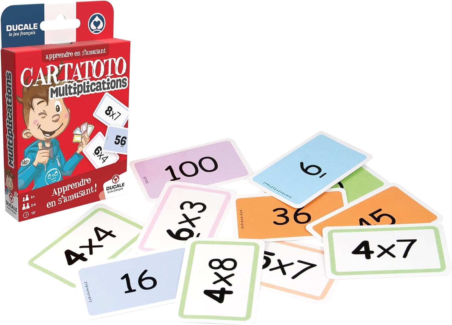 Ducale, le jeu français 10006519 Cartatoto Multiplications-Educational Card Game-Learn to Count