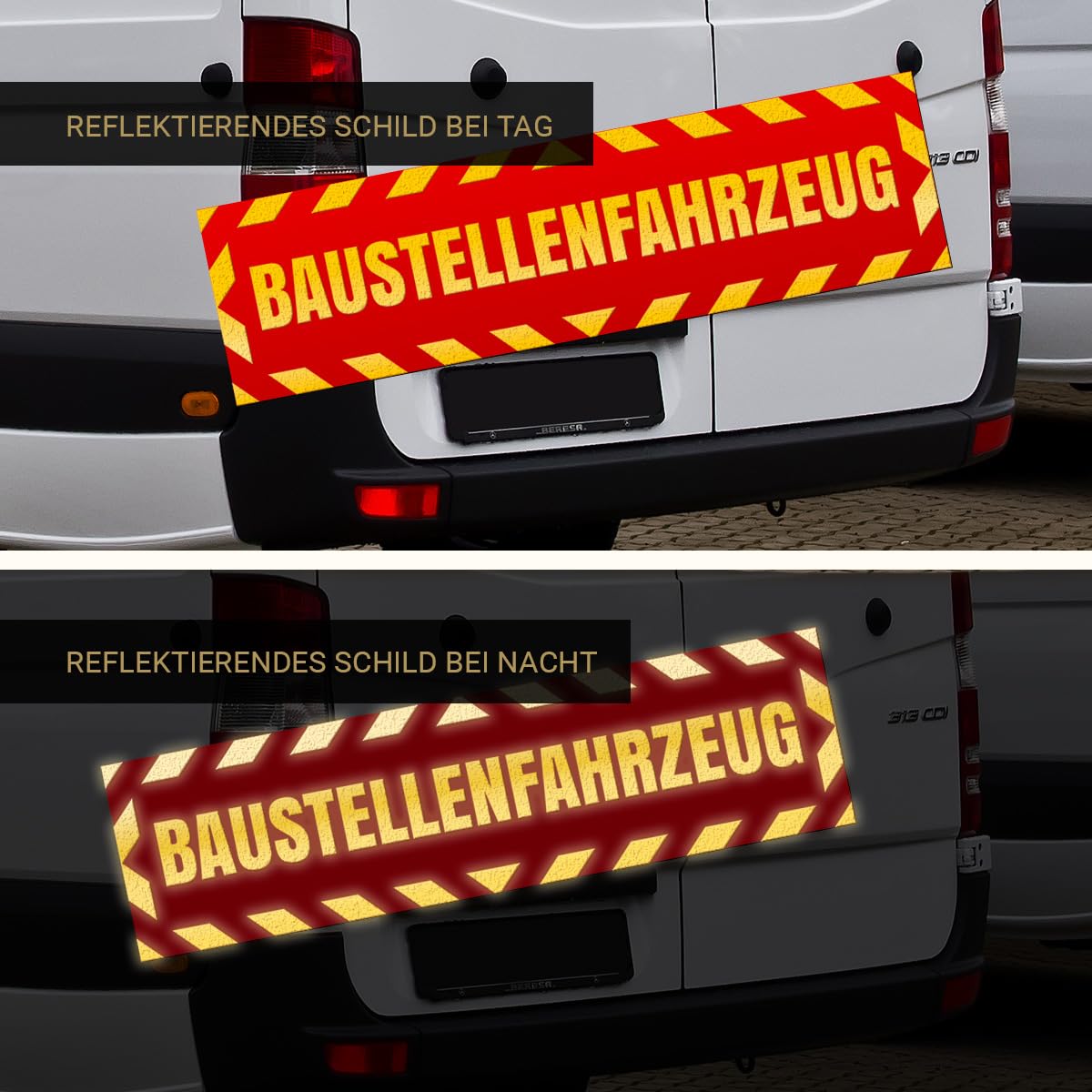Magnetschild Lebende Tiere Auto Abstand Tiertransport Magnetfolie Wetterfest Magnetisch 45 x 12 cm Reflektierend