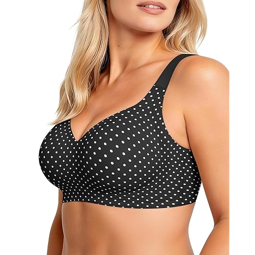 OEAK Womens Wireless Jelly Bra Plus Size Supportive Seamless Bras Full Coverage Push Up Comfortable No Underwire Tshirt Bras