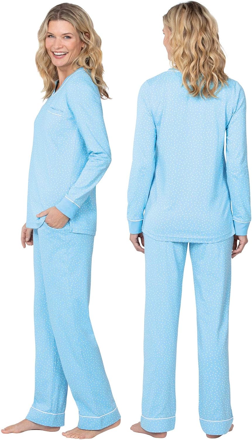PajamaGram Pajamas For Women - Womens PJ Sets, Pullover Top, 100% Cotton - Image 2