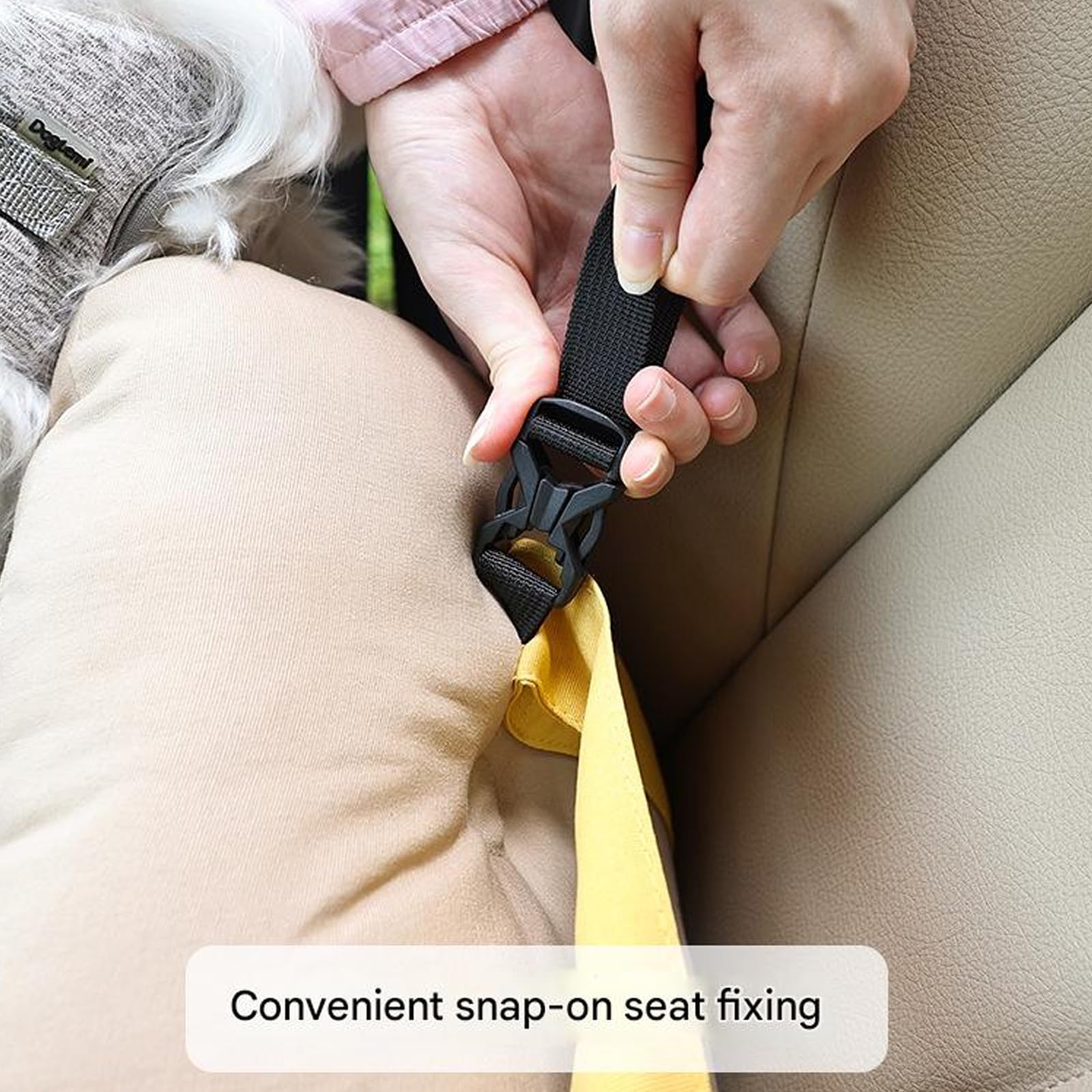 & Secure - Bolso de viaje para mascotas transpirable para perros pequeños con cinturones que garantiza comodidad en el coche, cama para perro