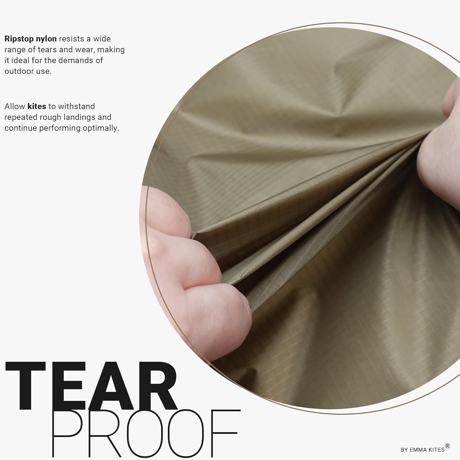 emma kites White Ripstop Nylon Fabric 40 Denier, Precut Piece 10-Yard: 60"x360", Ultra-Light Airtight Water Resistant Tear Proof, for Kite Flag Stuff Sack Bag Inflatable Windsock Pack Cover