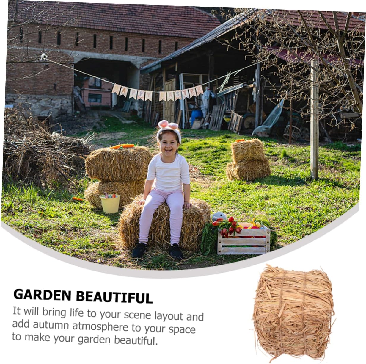 Outdoor Haystack Decoration for Garden and Wedding Scene Rustic Straw Stack Props for Photography and Events Unique Natural Look for Outdoor Decor