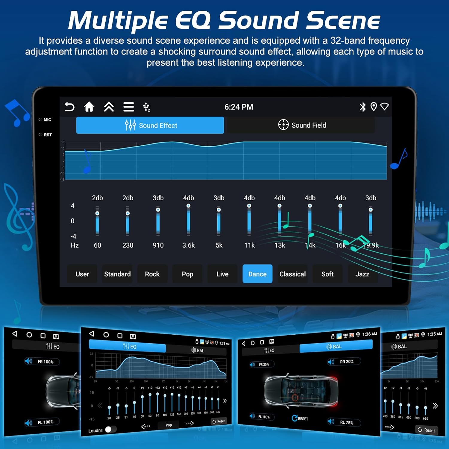 [4+64G] NHOPEEW for Dodge Charger Car Radio 2011-2014 - Wireless Carplay and Android Auto - 9 Inch Incell Touchscreen Android Car Stereo - GPS / 5GHz WiFi/EQ Audio/SWC/FM/RDS + AHD Backup Camera