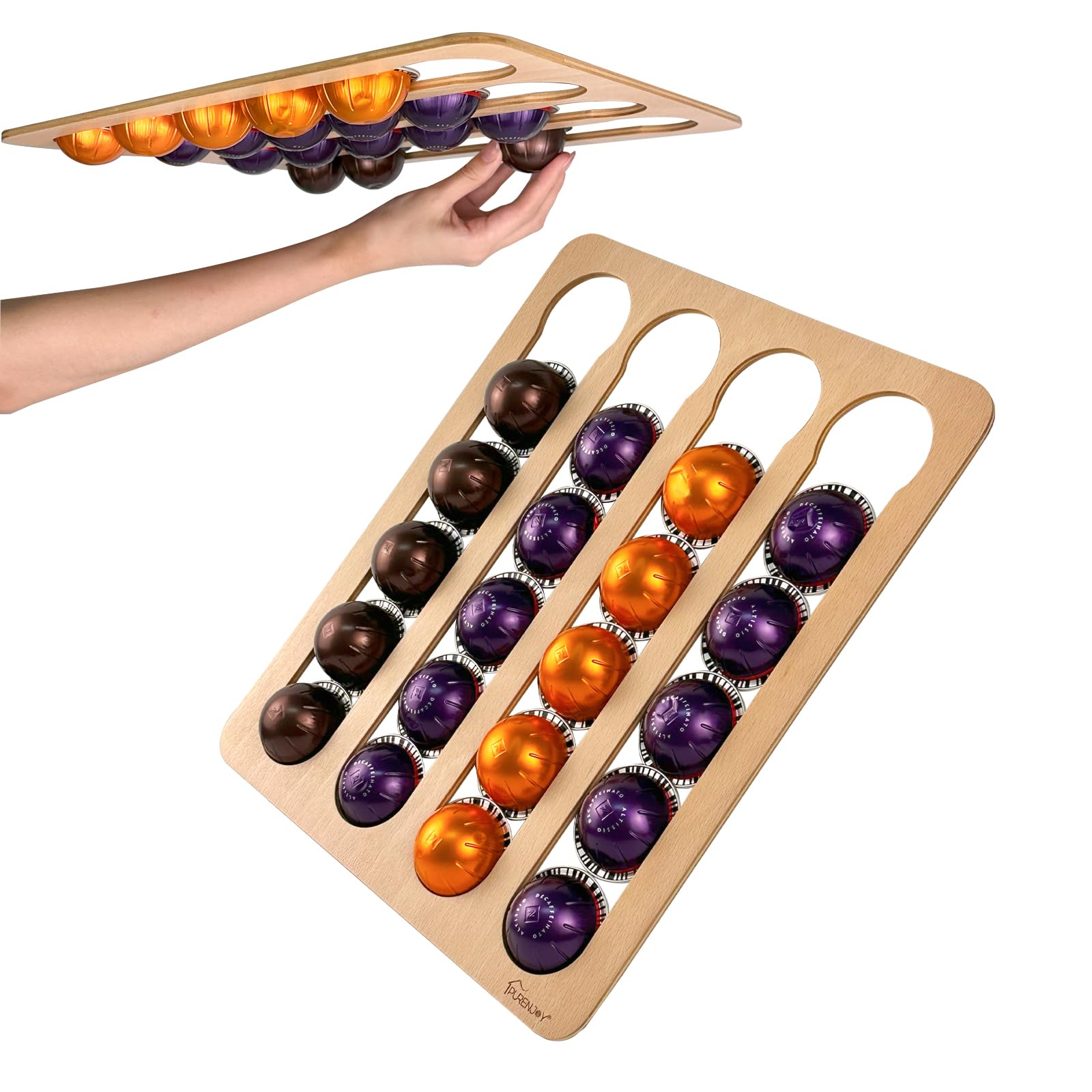 Rangement de dosettes de café mural et adhésif pour 20 capsules Vertuo