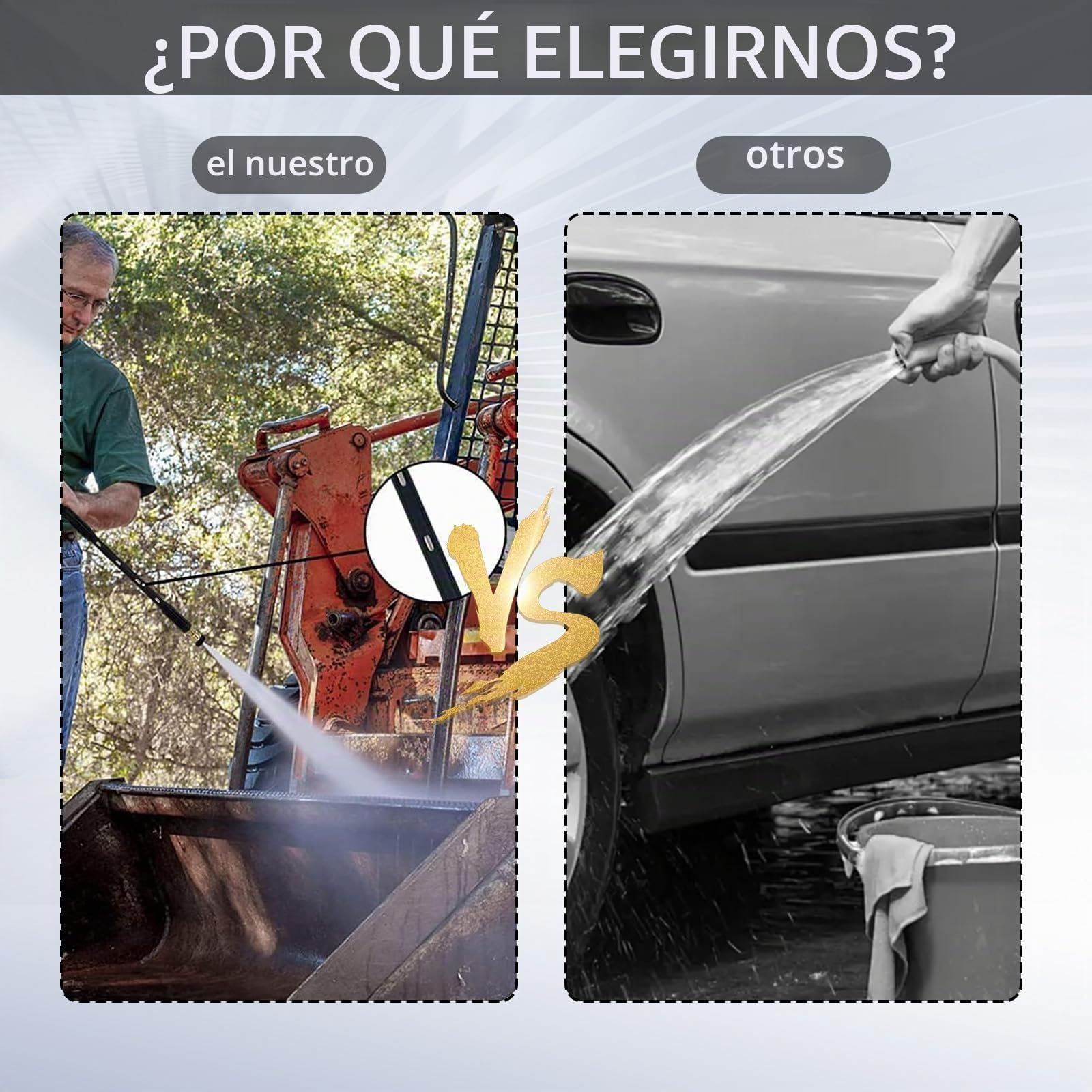 Hidrolavadora Extensión para Kärcher, Kit de 10 Tubos de Extensión Accesorio para Hidrolavadora de 4000 psi con 5 Boquillas de Alta Presión de Conexión Rápida de 1/4