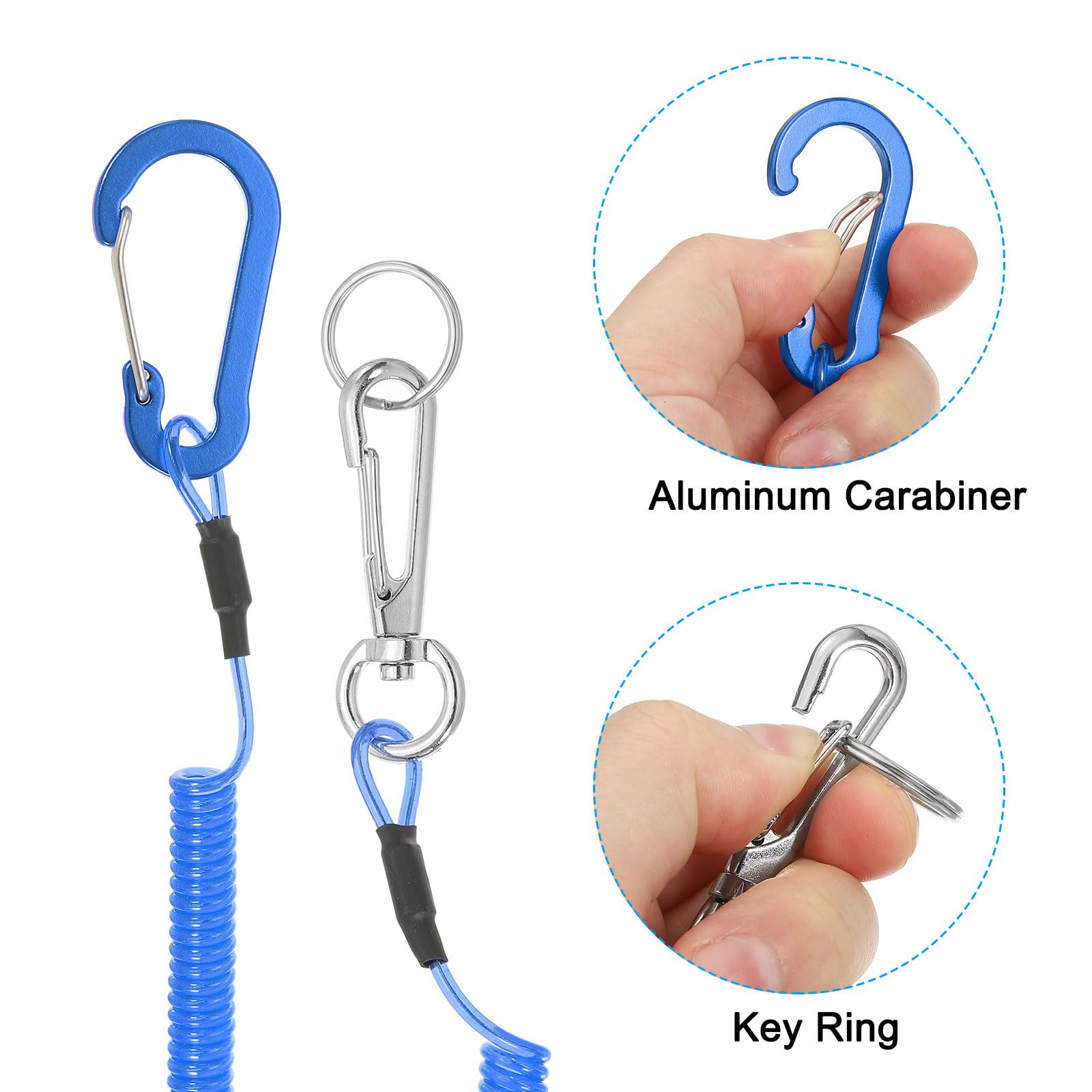 PATIKIL 3pcs Retractable Spring Coil Straps - Image 4