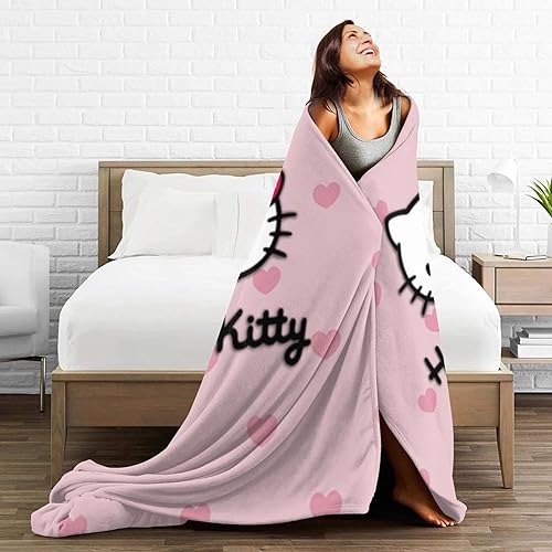 Miniatura 3 de Eisrungf Pink Kitty - Manta con diseño de gato lindo, esponjosa, cálida, cómoda, de felpa, 40 x 50 pulgadas