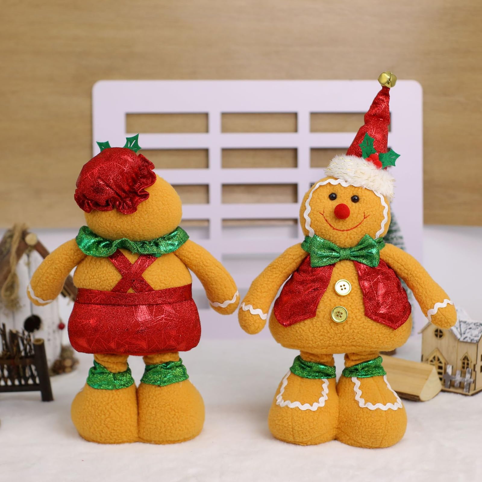 Weihnachtsplätzchen Plüschdekorfigur mit ausziehbaren Beinen, B