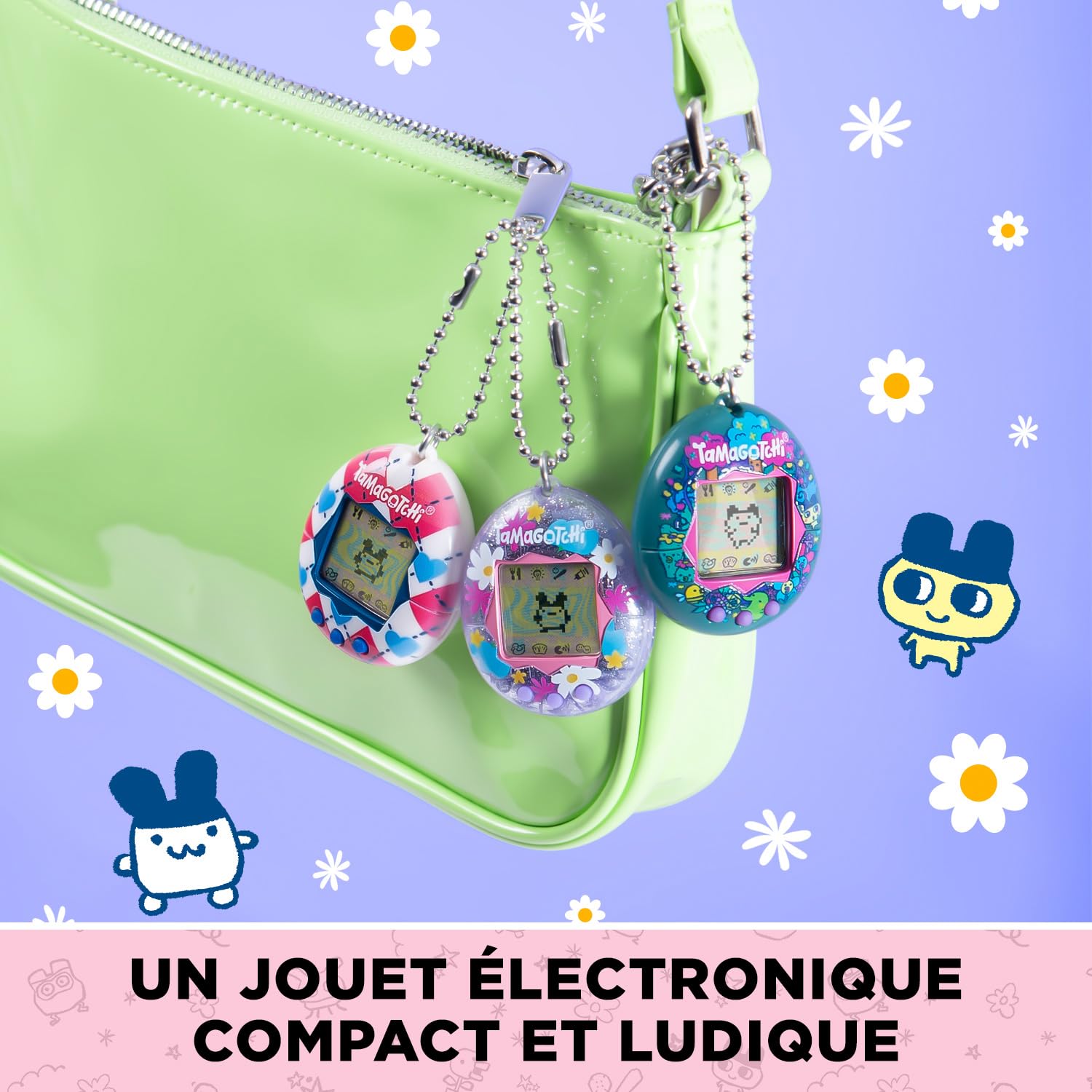 Bandai – Tamagotchi Original – Argyle Heart – Animal interactif avec écran LCD en Français, Mini-Jeux – Idée Cadeau Jeu Animal virtuel – Motif Carreaux cœurs – Jouet Enfant 8 Ans et + – 42981