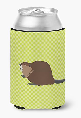 Caroline's Treasures BB7699CC Beaver Eurasian Beaver Green - Enfriador para latas o botellas, funda lavable para bebidas, soporte aislado para