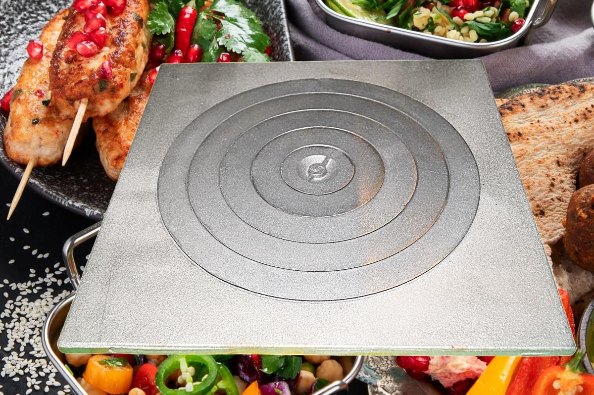 Placa para horno (520 x 520 mm, hierro fundido, anillos de hierro fundido)