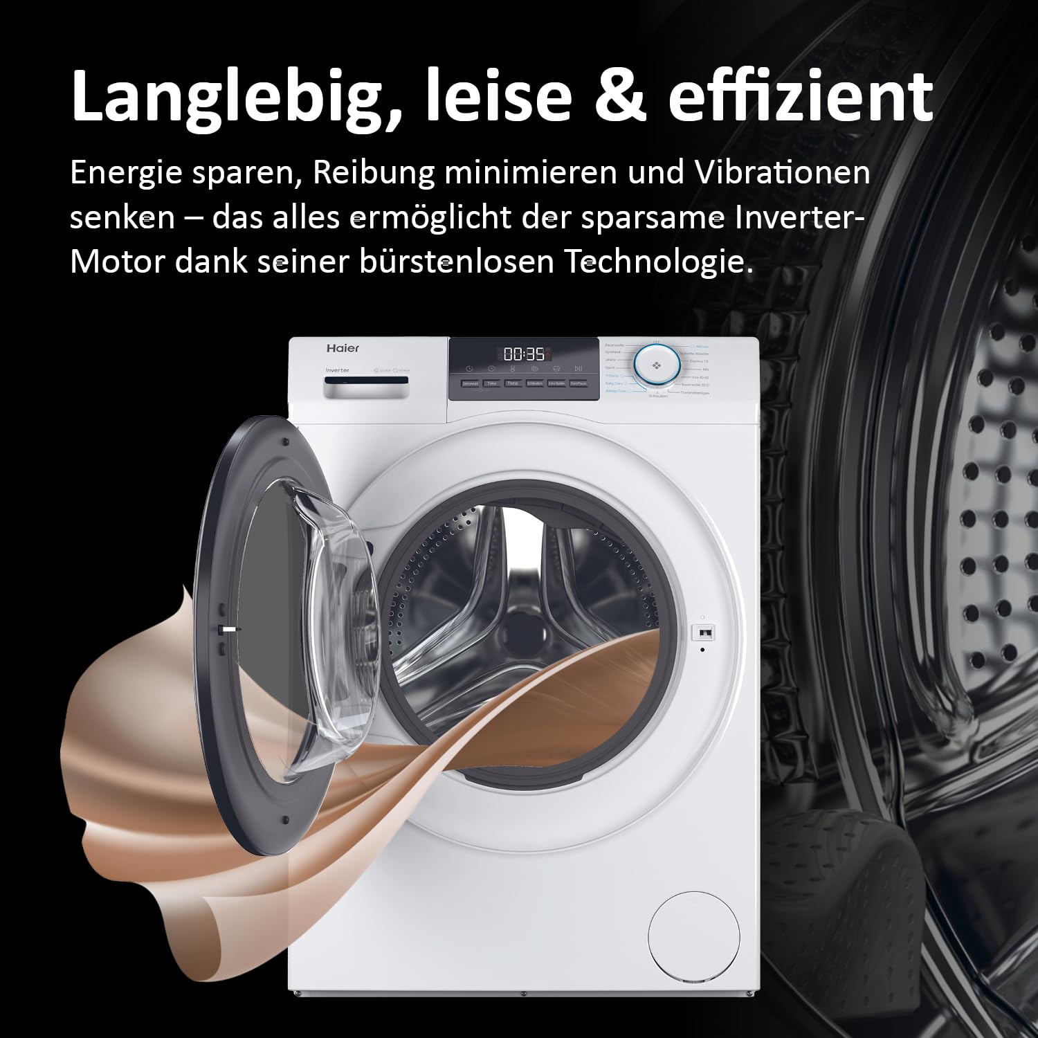 Haier I-PRO SERIE 1 HW80-BP14929 Frontlader Waschmaschine 8kg 1400 U/Min A-Effizienz Inverter-Motor