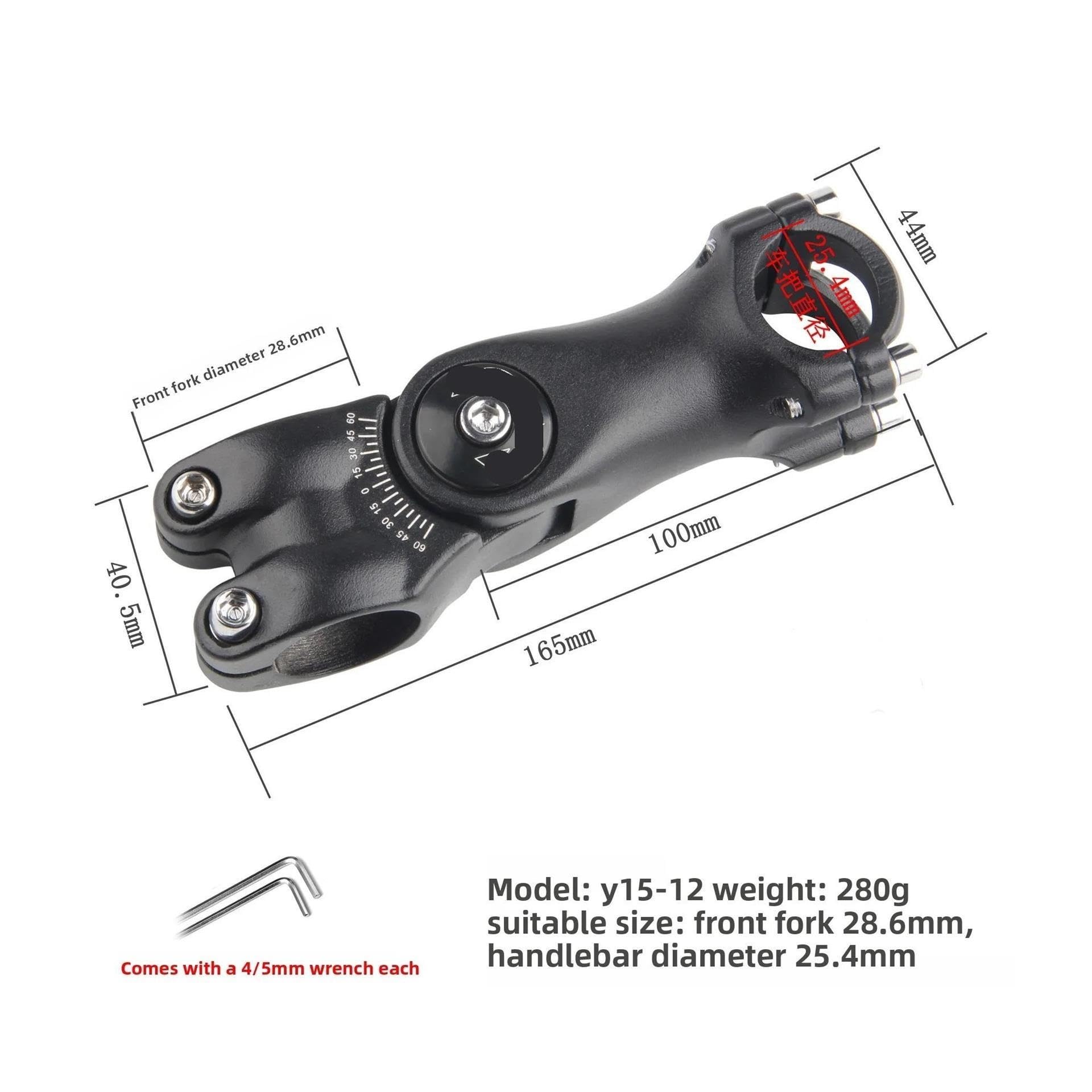 Potence de vélo réglable, composant guidon en aluminium