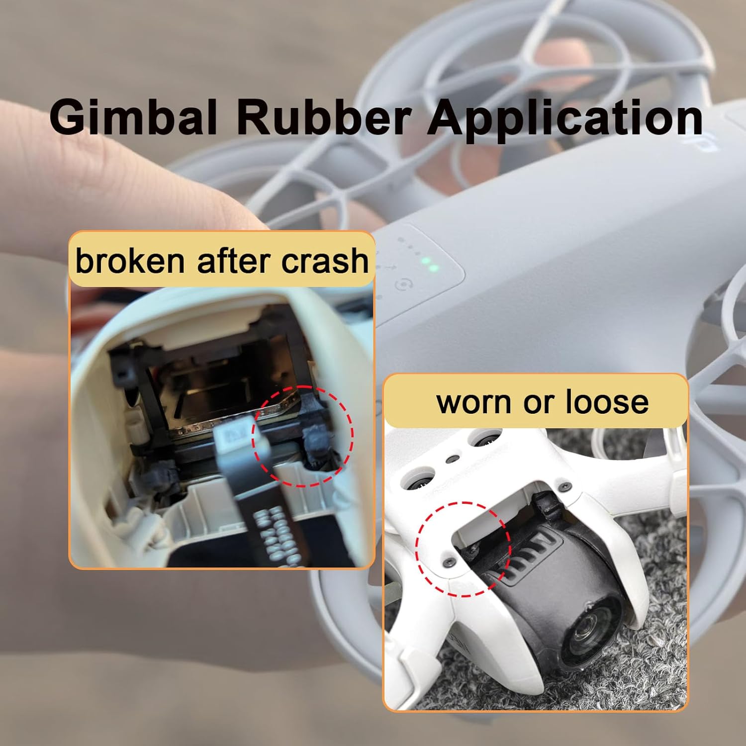 Gimbal Rubber Damper Replacement For Dji Neo Gimbal Shock Absorption Rubbers Dji Neo Gimbal Vibration Dampers Drone Accessories Black(5Pcs)