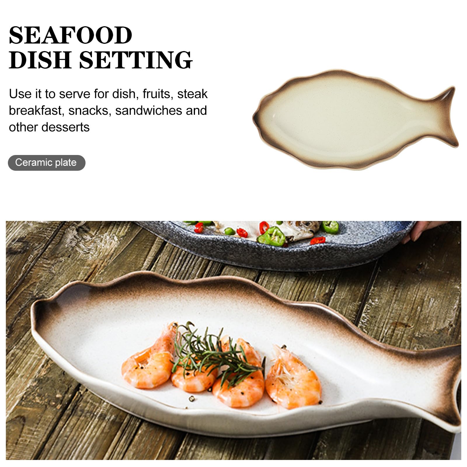 Assiette Blanc Surface Lisse et Brillante, Facile à Nettoyer en Céramique de Style Japonerie Grosse Taille Lors de Réunions Familiales pour Fruits et Desserts