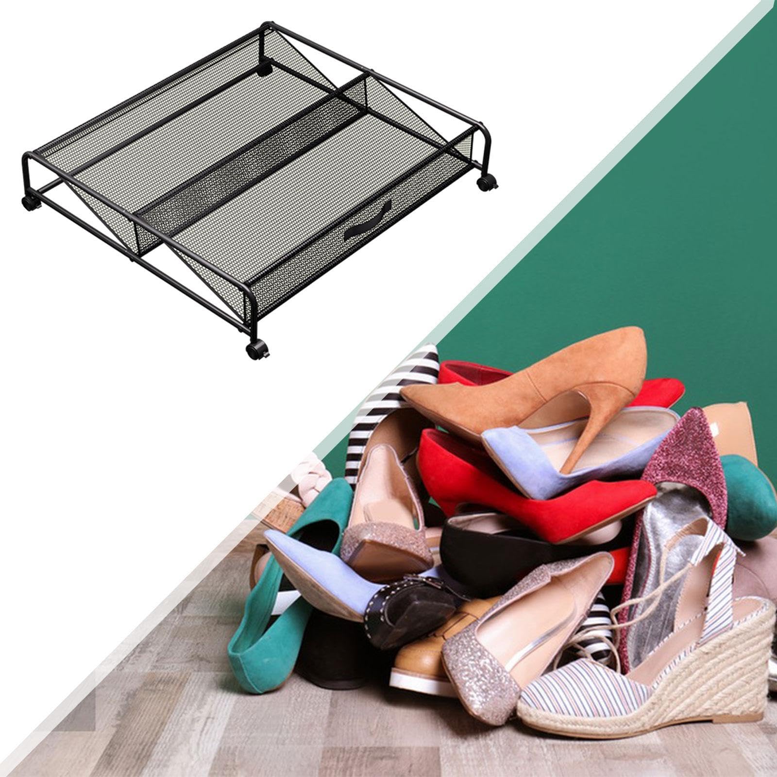 Qianly Zapatero Bajo La Cama Que Ahorra Espacio con Ruedas Y Contenedor de Almacenamiento Simple