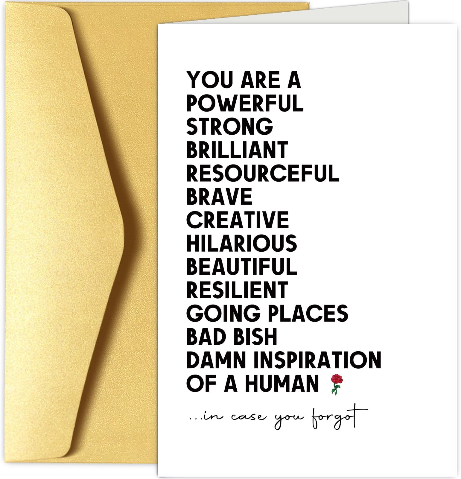 CheniveChenive Funny Encouragement Card for Women - Motivational New Job & Promotion Card: 'You Are An Inspiration'