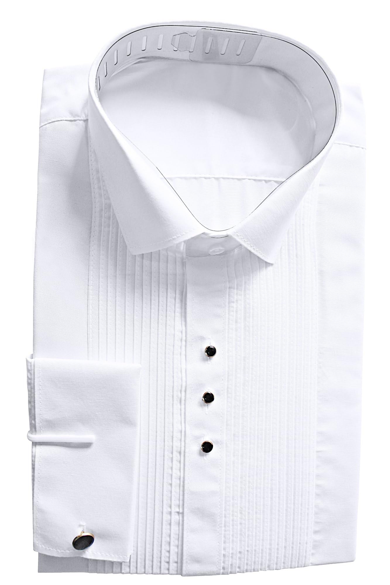 PlaidMen's Tuxedo Cotton White Partyware Shirt
