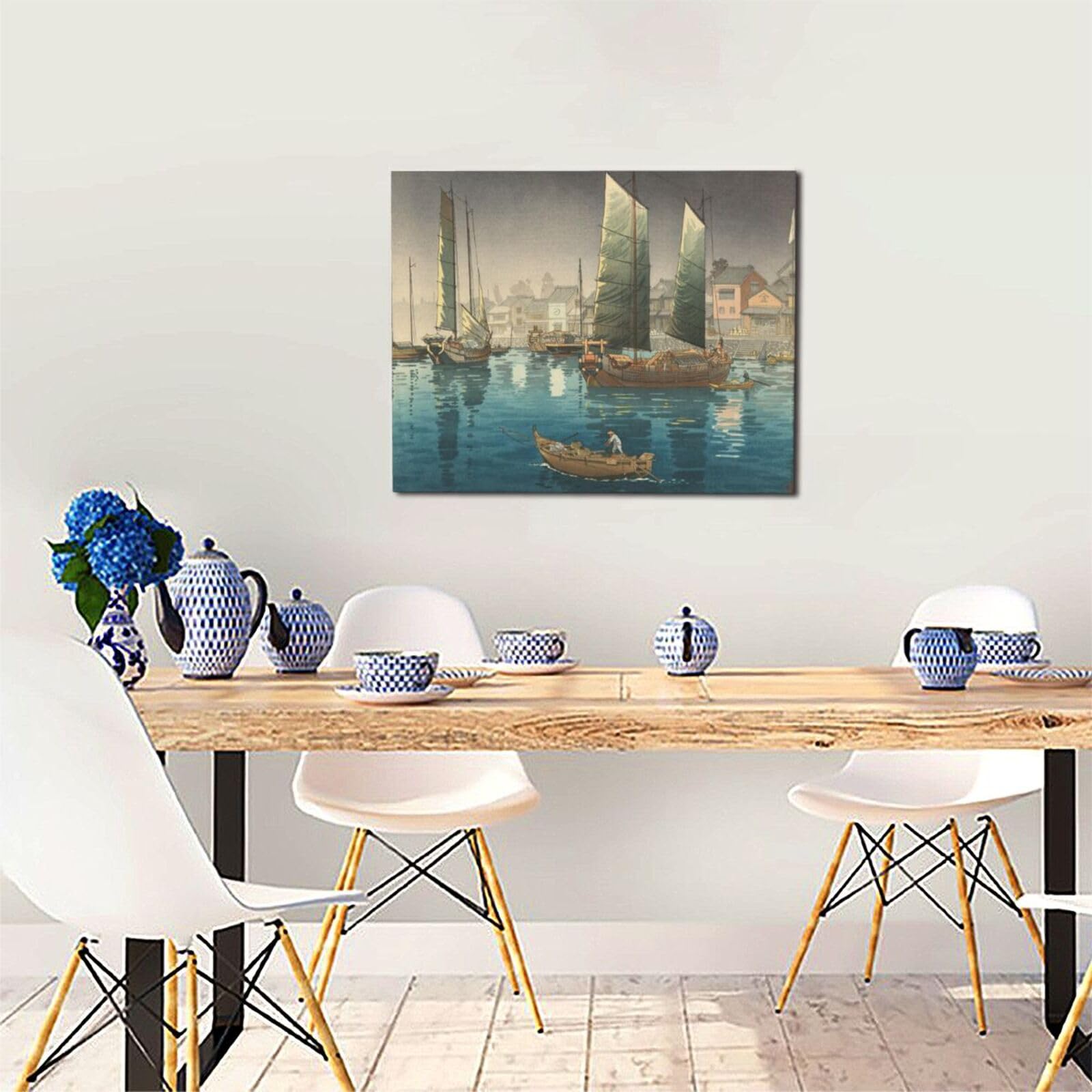 Amazon.co.jp: キャンバス絵画 土屋光逸 瀬戸内海 明石の港 世界の名画 