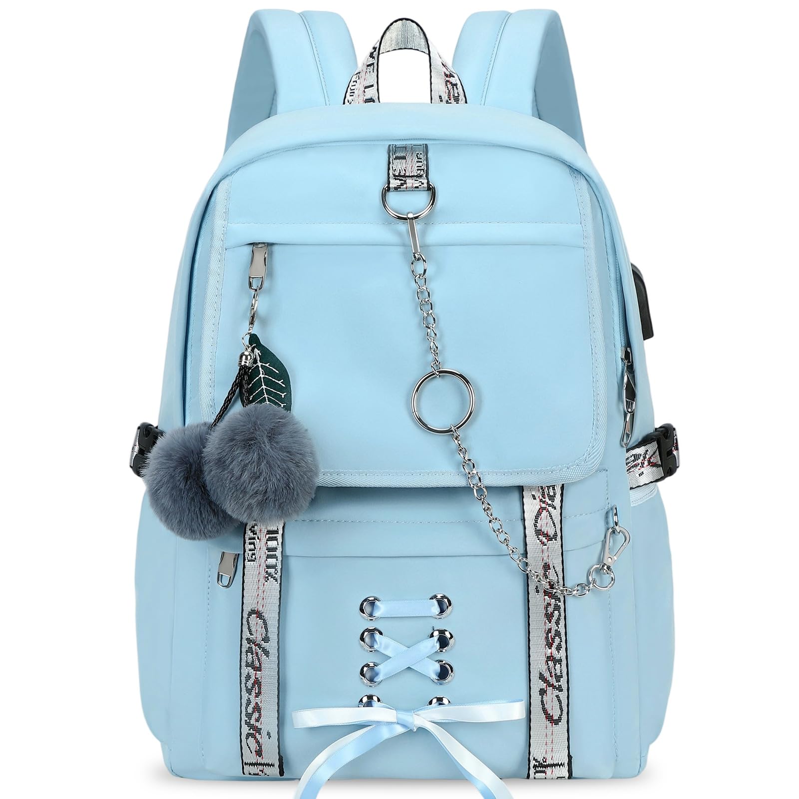 Spotted Tiger School Backpack for Girls Backpack with Lunch Box Backpacks for Teen Girl Backpacks School Bag Bookbag (Blue)