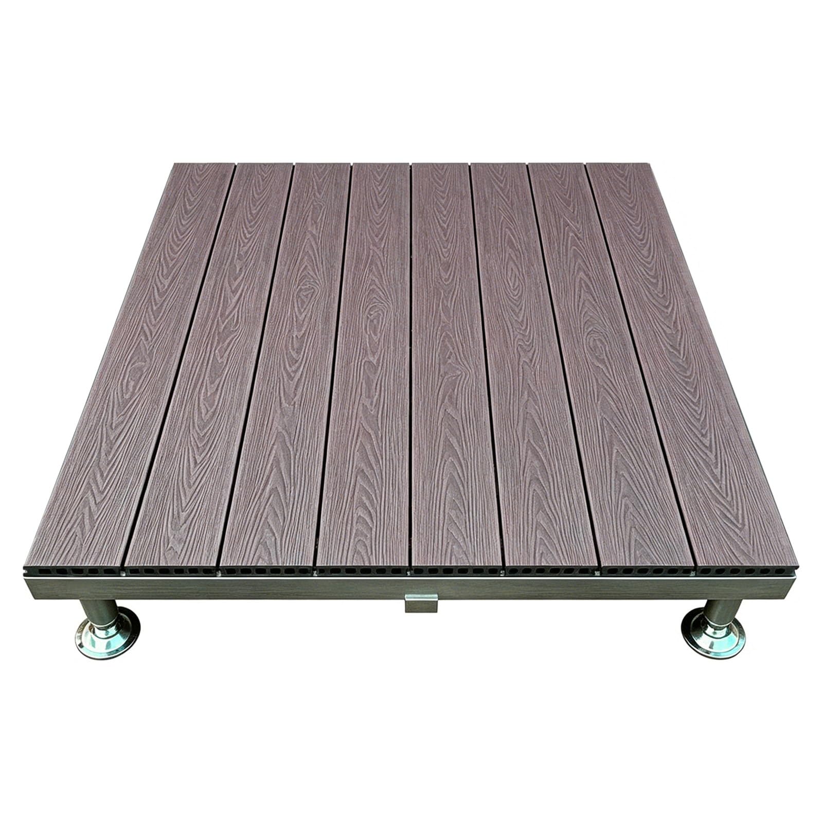 Terrassendielen WPC Bodenfliese 84×84cm Klicksystem(Brown,84x84x20cm)