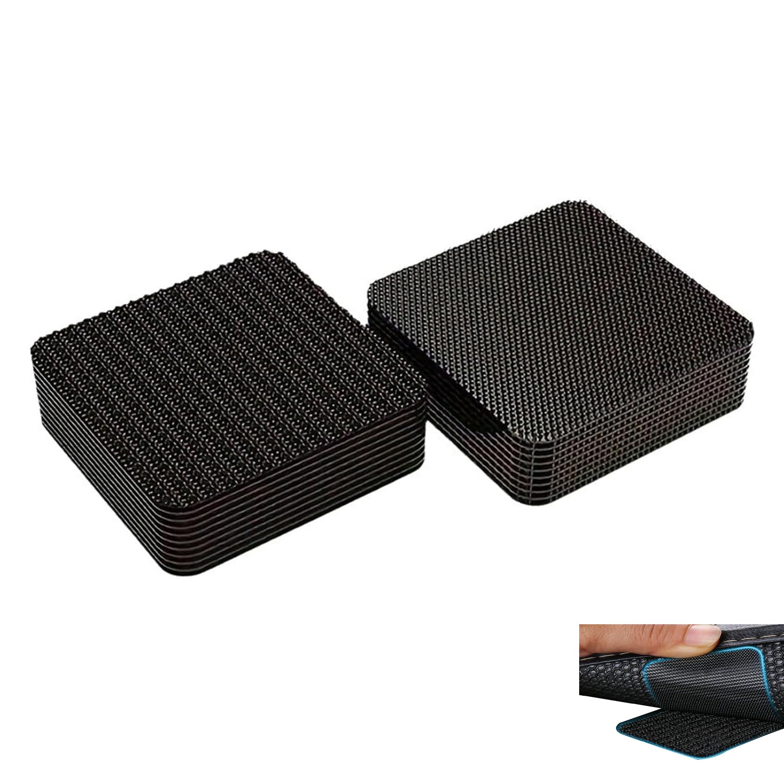 WQEDVN Rug Gripper for Carpeted Floor, Carpet Grippers for Rugs on Top of Carpet, Rug to Carpet Gripper, Carpet Grips for Rugs on Carpets, For Carpeted Floor Stair Sofa Cushion Car Boot Liners(Black)