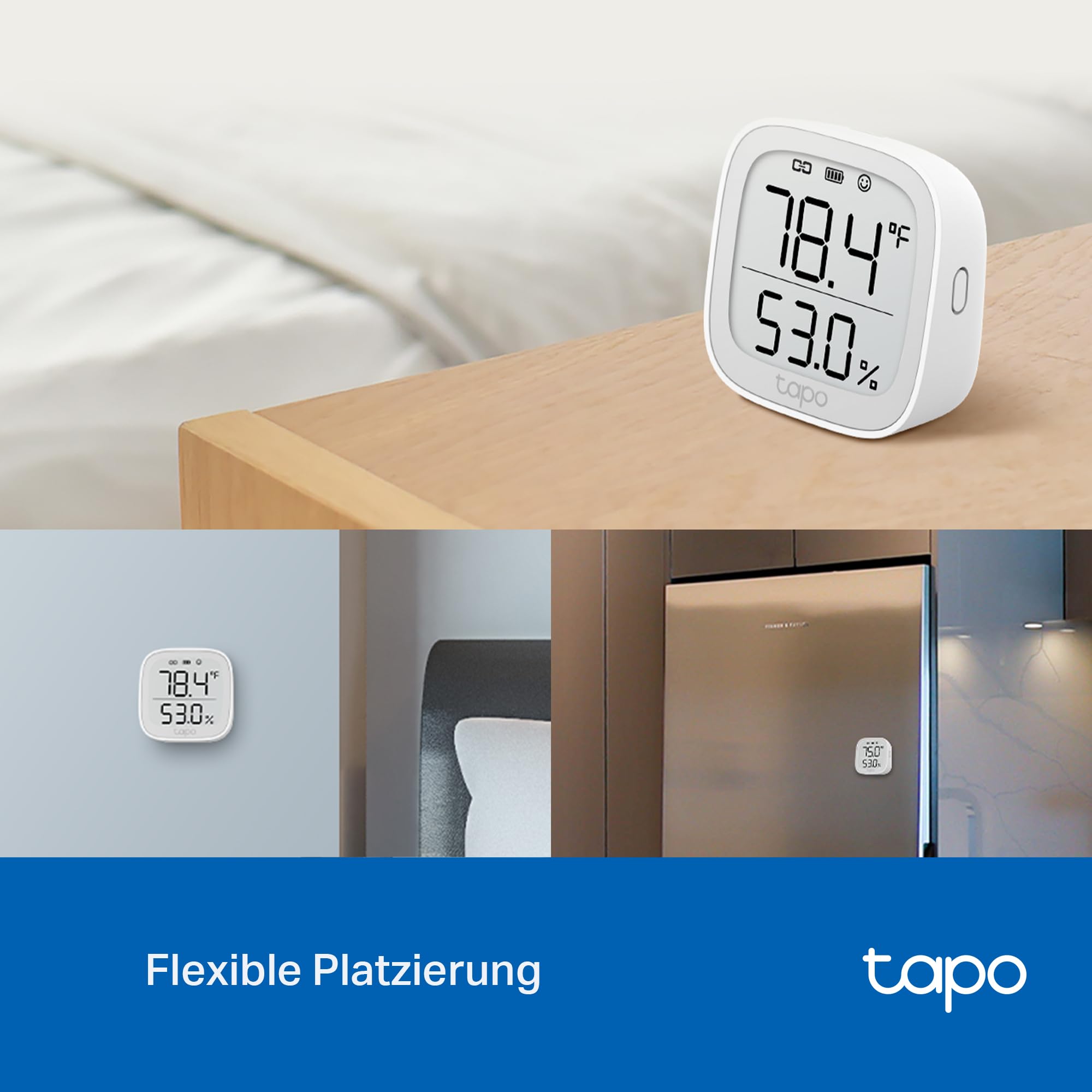 TP-Link Tapo T315 Smart Home Temperatur und Luftfeuchtigkeitsmesser,digitales Thermo-Hygrometer Innen, Raumthermometer mit 2.7'' E-Ink Display, Hochpräzisionssensor, Hub erforderlich