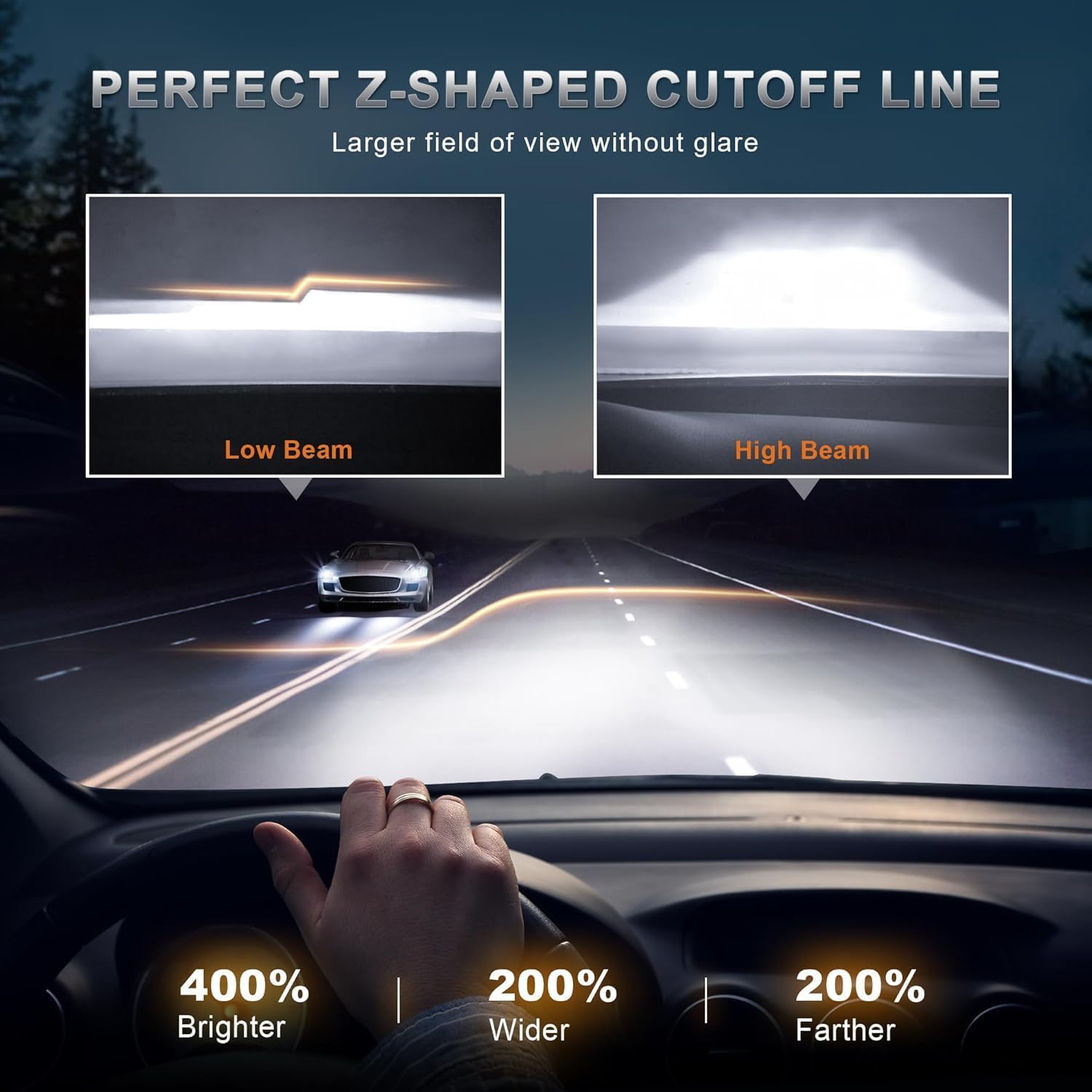 Headlight Assembly Compatible with 2010-2015 Chevy Equinox Chrome Housing/Clear Lens/Amber Reflector OE style GM2502352, GM2503352 Driver & Passenger side replacement pair