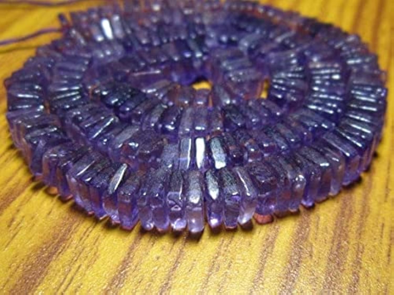 Amethyst Smooth Cube Heishi rang perles pierres naturelles violettes 5mm pour bijoux