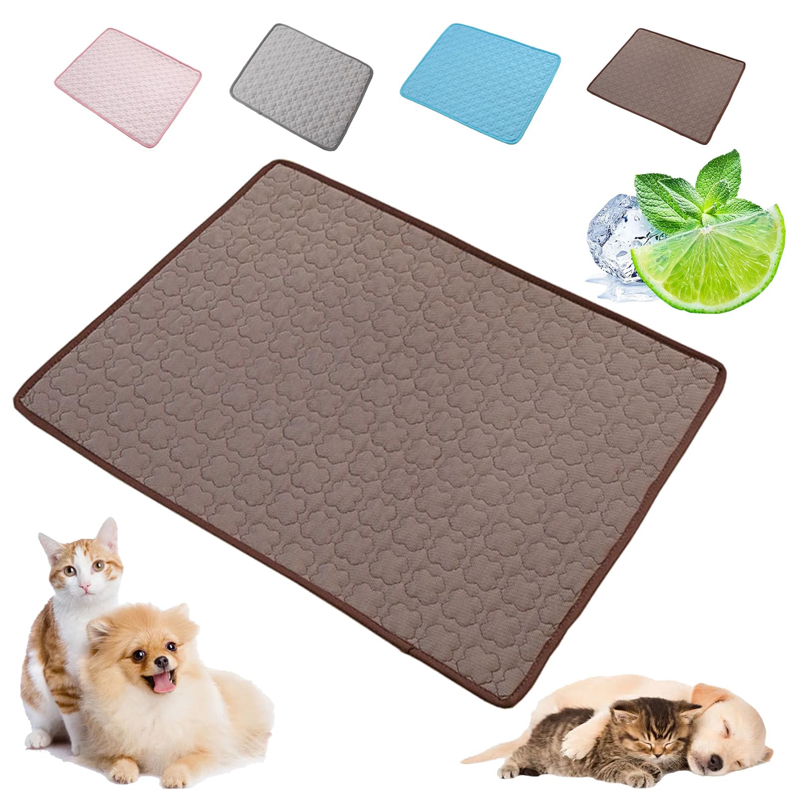 Snrtevu Dog Cooling Mat Pad, Dog Cooling Mat Large, Waterproof Durable Pet Cool Mats Bed Pet Dogs Cat Heat Relief, Great For Dogs Cats In Hot Summer (Brown,XL (100 * 75cm))