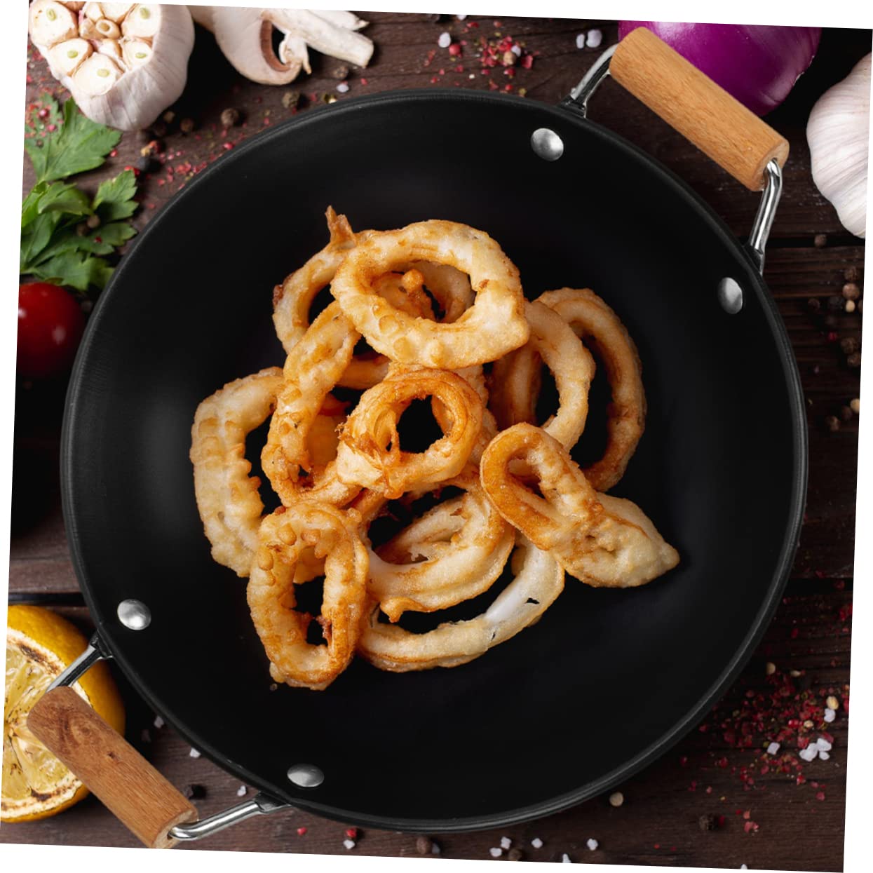 DECHOUS 2pcs Stainless Steel Small Cooking Pot Wooden Handle Paella Pan Household Pan for Seafood Hot Pot Dry Pot Easy to Move Store