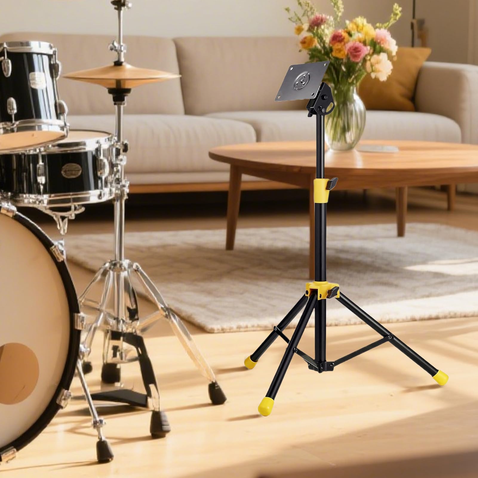 Supporto Pad Batteria Tavolo Treppiede Sollevamento Silenzioso Pad Batteria | Stativo Antiscivolo Per Rullante Rack Allenamento Portatile Pieghevole Antiscivolo Per Casa Studio