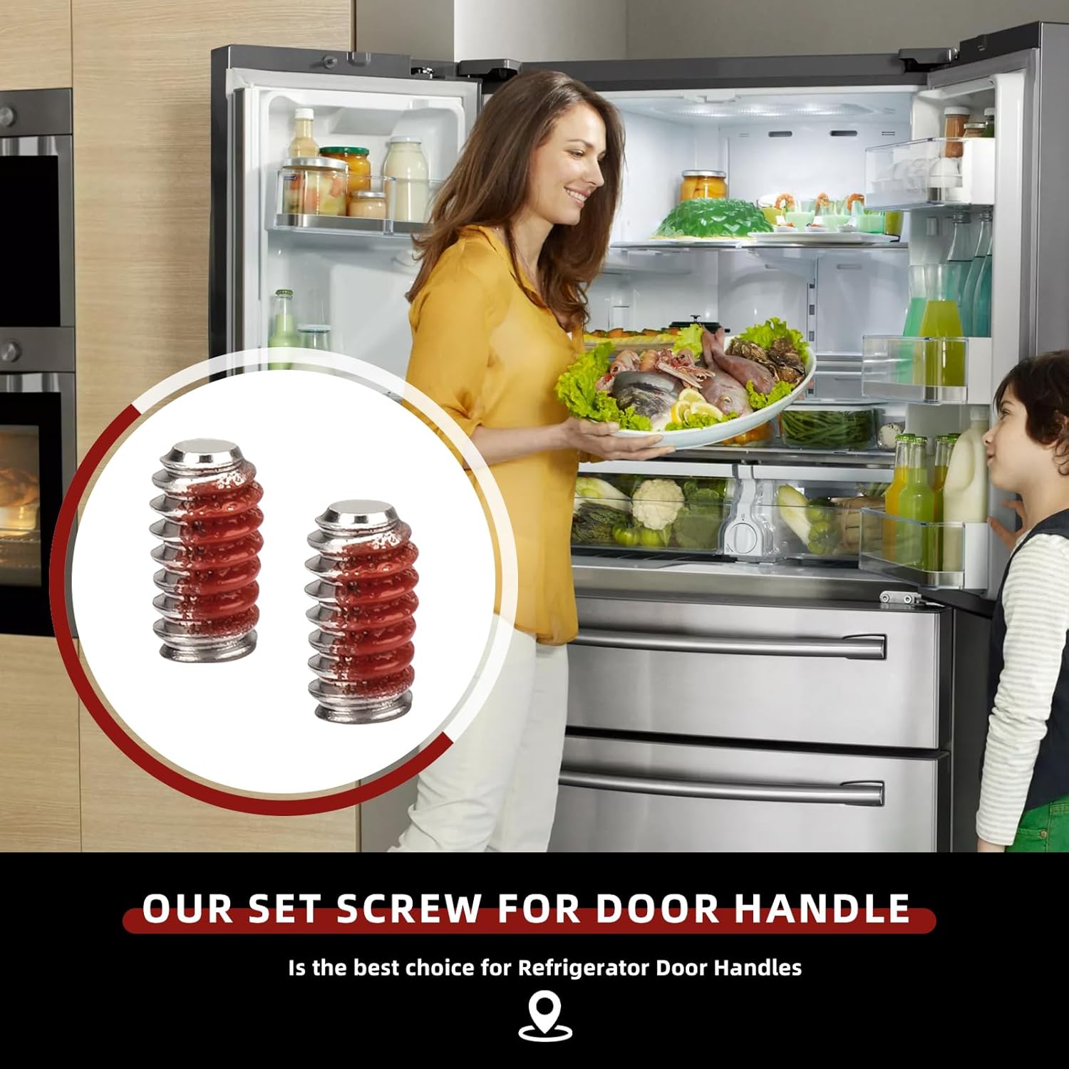 6009-001526 2029618 Refrigerator Freezer Door Handle Set Screw Replacement for Samsung and Most Refrigerators Freezer Door Handle Set Screw - AM 6-2-4 - EA230915-(2 Pack)