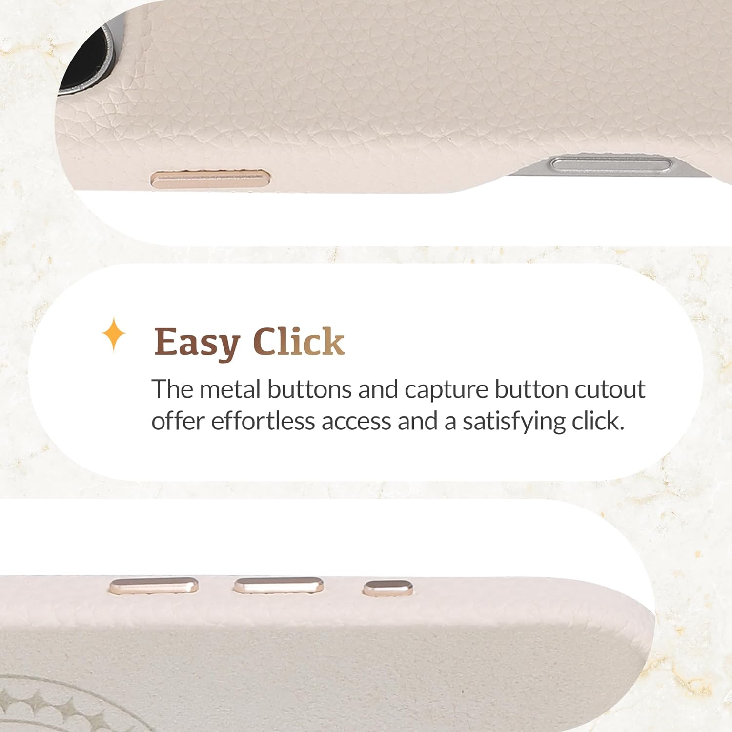 Luner - for iPhone 16 Pro Leather Case - Premium Vegan Leather Phone Case [Compatible with Magsafe] - Elegant, Style and Eco-Friendly - Cream