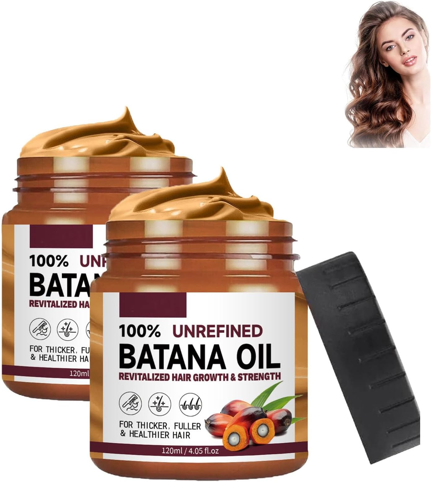 Gionar Batana Oil For Hair Growth Healthier Thicker Fuller Hair, Oil, Growth, Organic, Organic Healthy Mask (2Pcs)